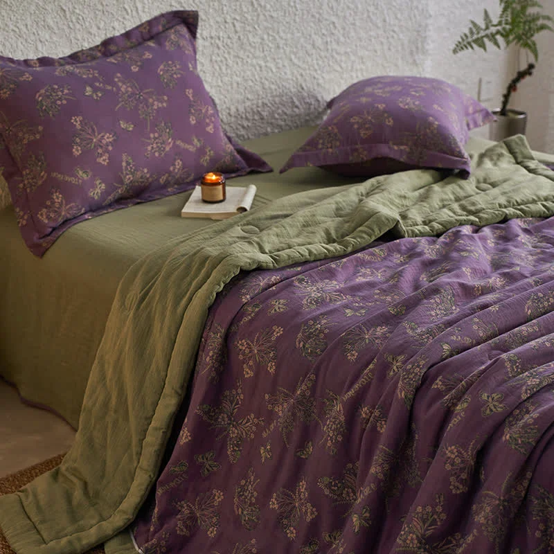 Contemporary Ownkoti Cotton Gauze Jacquard Elegant Butterfly Bedding Consistent