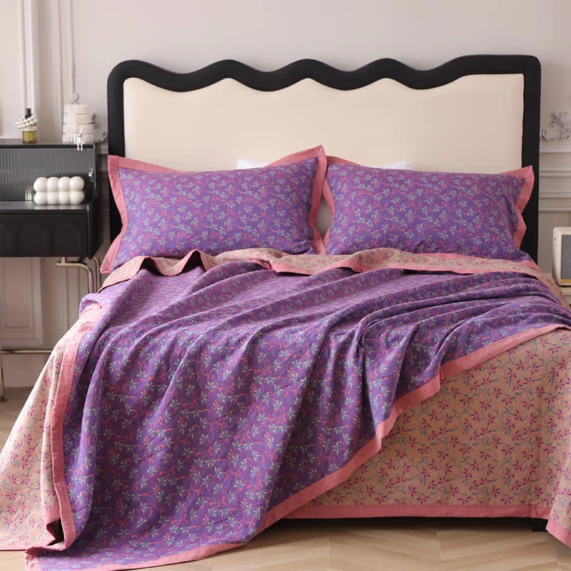Secure Ownkoti Organic Pure Cotton Reversible Floral Quilt Official