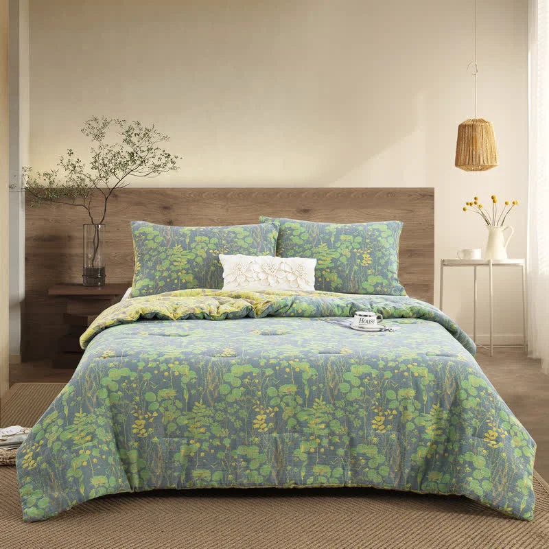 Reusable Ownkoti Cotton Gauze Pastoral Lotus Pond Bedding Professional