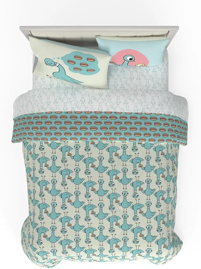 Effective The Pigeon Finds A Hot Dog Full Bedding Set – 7 Piece Super Soft Microfiber Reversible Comforter Sheet Set amp Sham – Book by Mo Willems ly Licensed Product by Franco