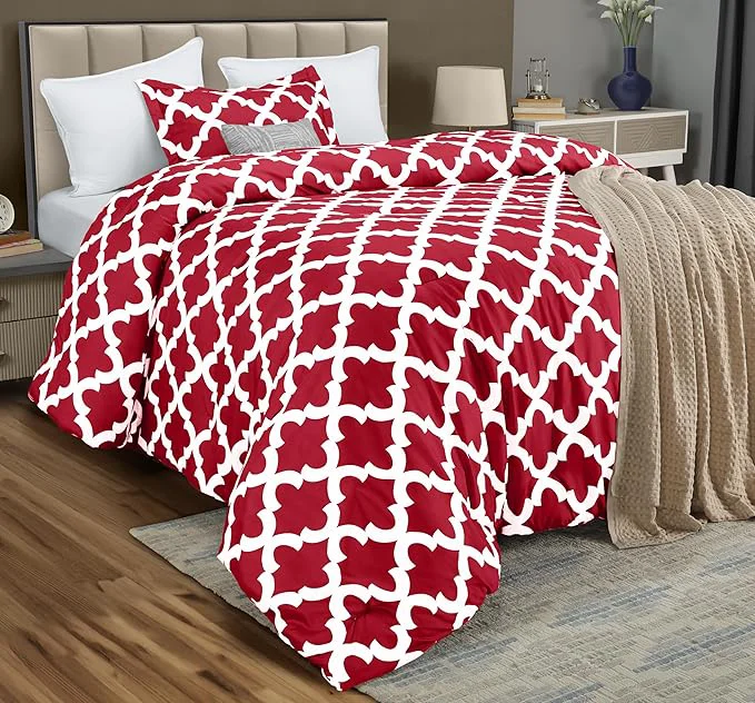Pure Twin Comforter Set 2 Piece Red by Utopia Bedding Printed Comforters Twin Size Bedding Comforters Sets Down Soft Bed Set 1 Comforter 64 x 88 inches 1 Pillow Shams 20 x 26 inches Durable