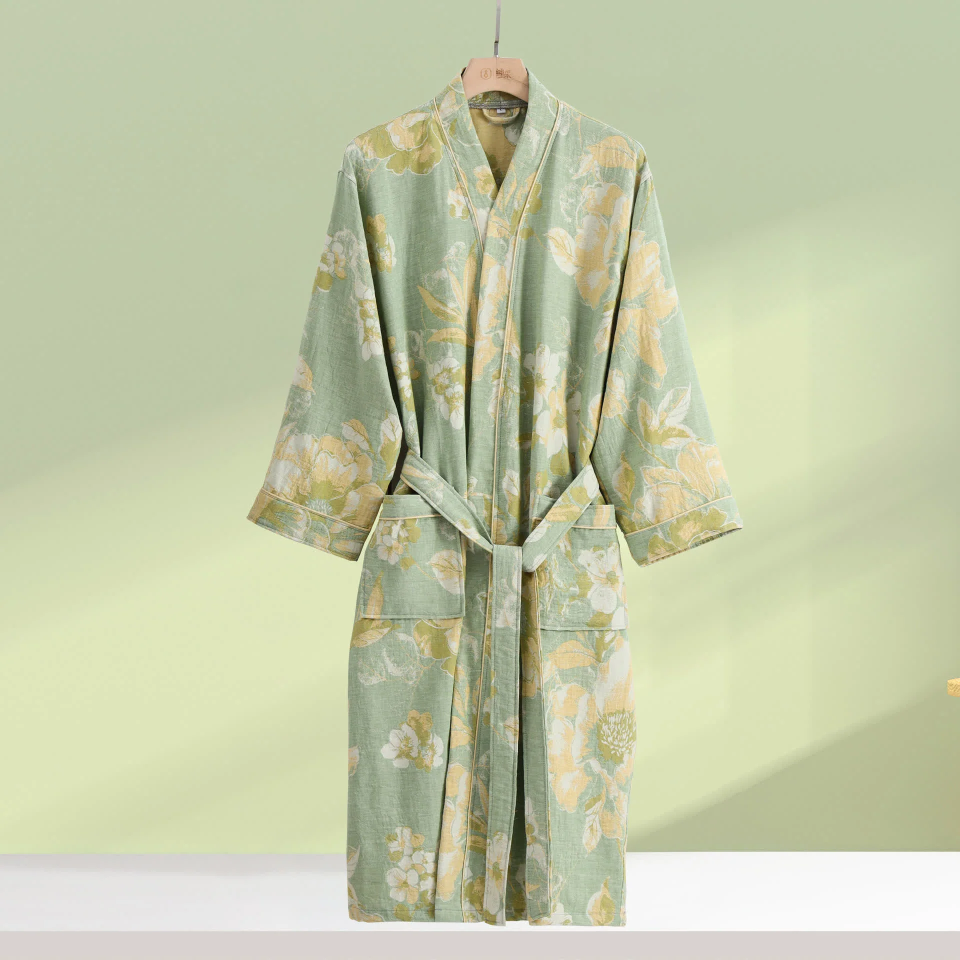 Smooth Ownkoti Pure Cotton Elegant Floral Soft Bathrobe Practical