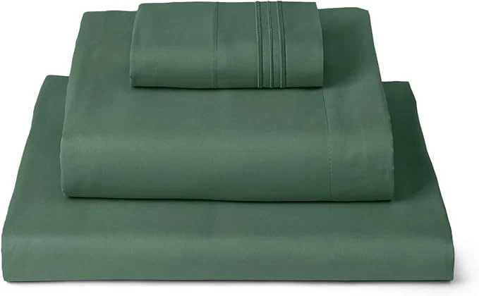 Verified Mellanni Twin XL Sheets Set – 3 PC Iconic Collection Bedding – Hotel Luxury Extra Soft Cooling Bed Sheets – Wrinkle Fade Stain Resistant Twin Extra Long Emerald Green Efficient