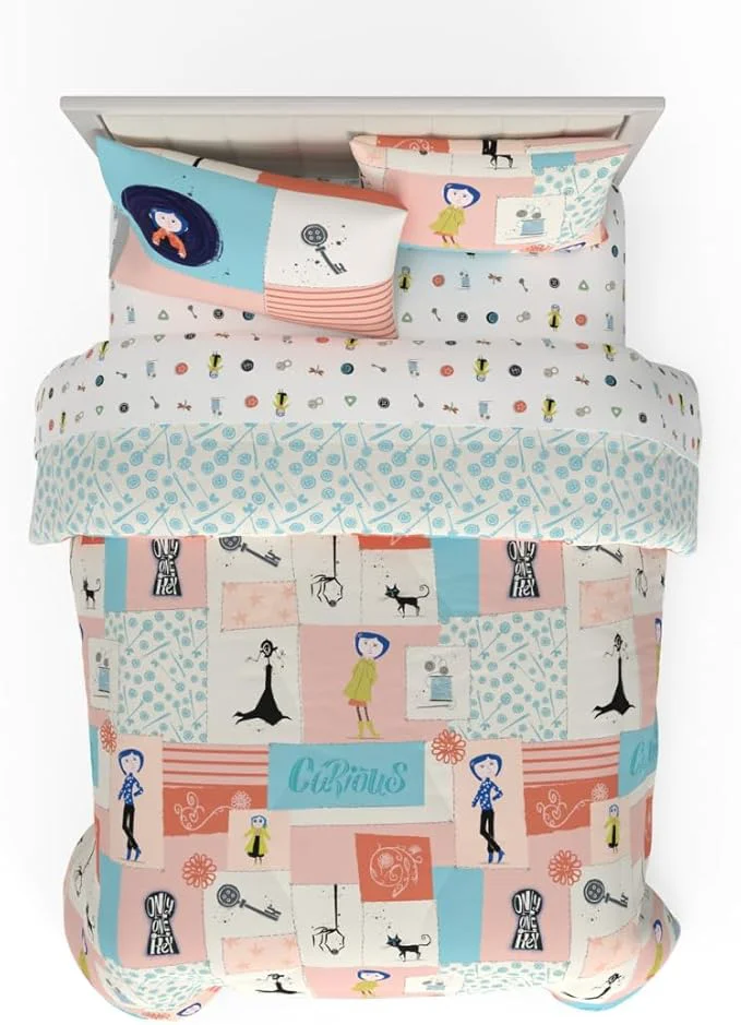 Breathable Coraline Kids Bedding Super Soft amp Cozy Reversible Microfiber Comforter and Sheet Set with Sham 7 Piece Full Size ly Licensed Product By Franco Dependable