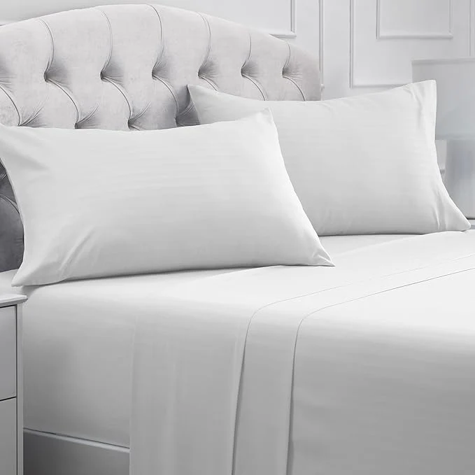 User-Friendly Mellanni Full Sheets Set – 4 PC Iconic Collection Bedding – Hotel Luxury Extra Soft Cooling Bed Sheets – Wrinkle Fade Stain Resistant Full Striped White Breathable