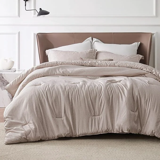 Prestigious Bedsure Oversized King Comforter Set – Warm Taupe Soft Bedding for All Seasons Cationic Dyed Bed Set 3 Pieces 1 Oversized King Size Comforter 120 quot x 98 quot and 2 Pillow Shams 20 quot x 36 quot 2 quot Versatile