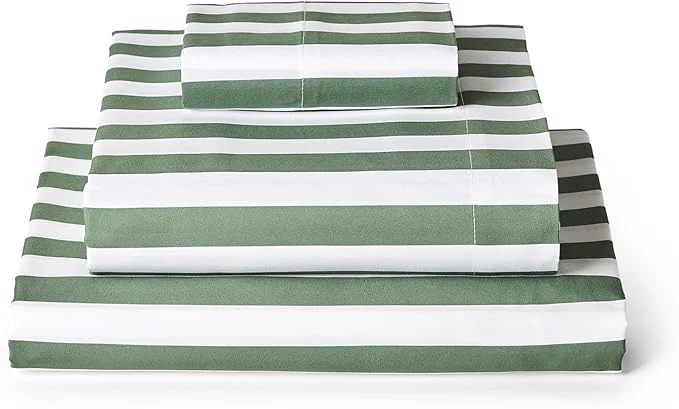 Environmentally Friendly Mellanni Twin XL Sheets Set – 3 PC Iconic Collection Bedding – Hotel Luxury Extra Soft Cooling Bed Sheets – Wrinkle Fade Stain Resistant Twin Extra Long Oxford Stripe Sage Original