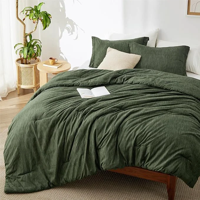 Smart Bedsure Full Comforter Set – Dark Green Soft Bedding for All Seasons Cationic Dyed Bed Set 3 Pieces 1 Full Size Comforter 82 quot x86 quot and 2 Pillow Shams 20 quot x26 quot 2 quot Advanced