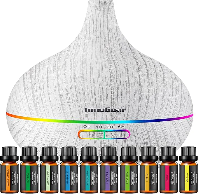 Versatile InnoGear Aromatherapy Diffuser 10 Essential Oils Set 400ml Diffuser Trendy