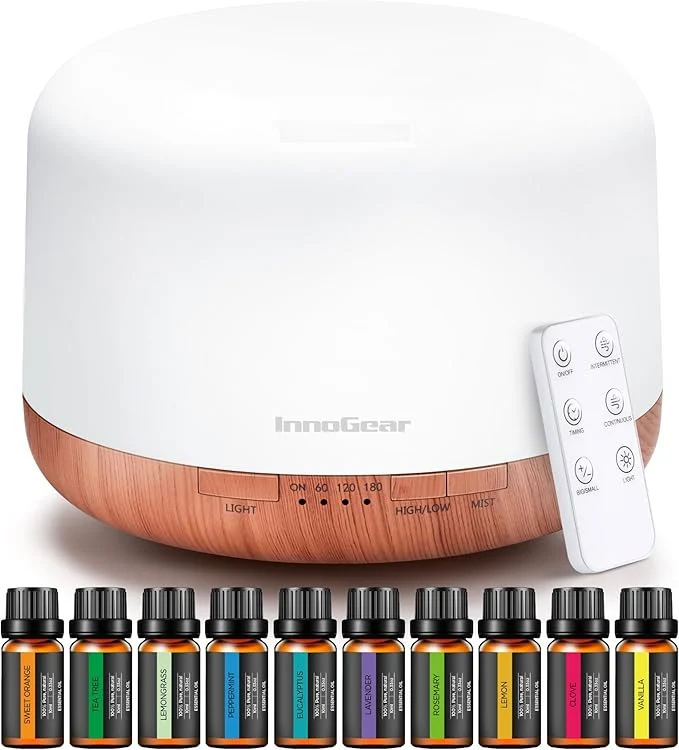 Fine Crafted InnoGear Aromatherapy Diffuser 10 Essential Oils Set 500ml Essential Oil Clean