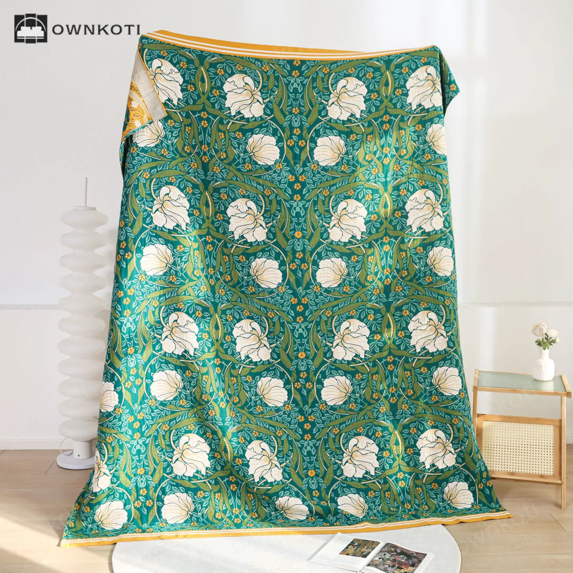 Traditional Ownkoti Pure Cotton Elegant Pastoral Soft Blanket Verified