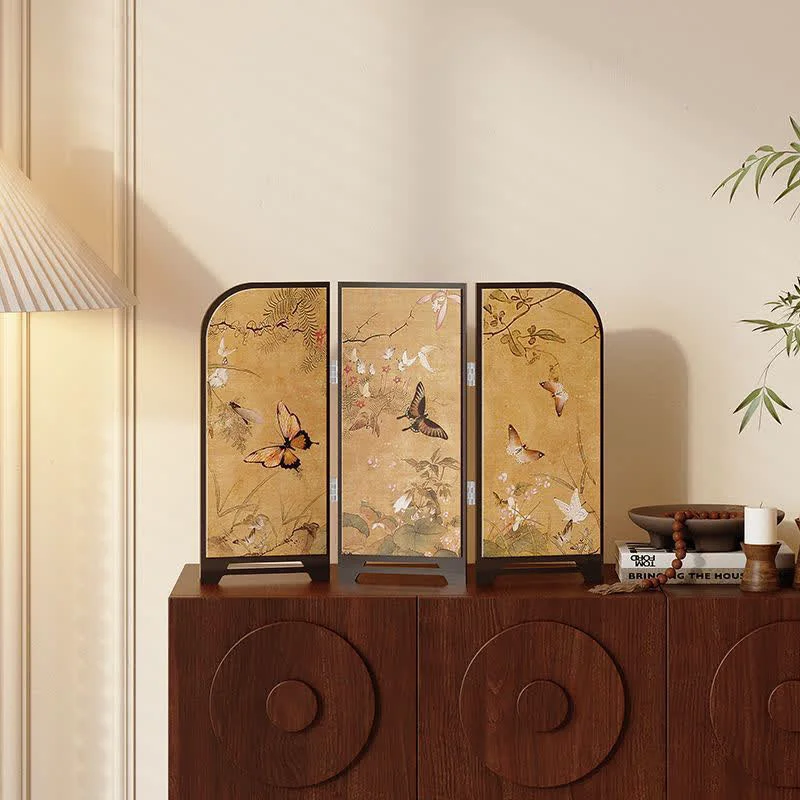 Reusable Ownkoti Vintage Foldable Screen Desktop Ornament Fine