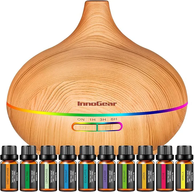 Professional InnoGear Aromatherapy Diffuser 10 Essential Oils Set 400ml Diffuser Detailed