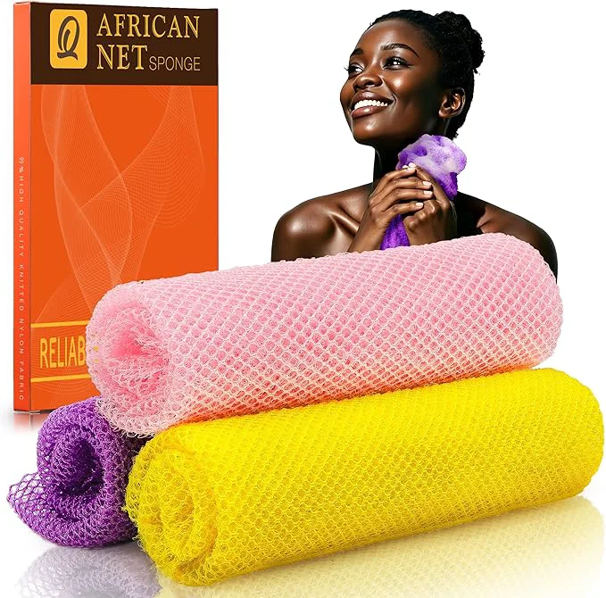 Casual UJFQBH 3 Pieces African Bath Sponge African Net Long Net Bath Sponge Unique