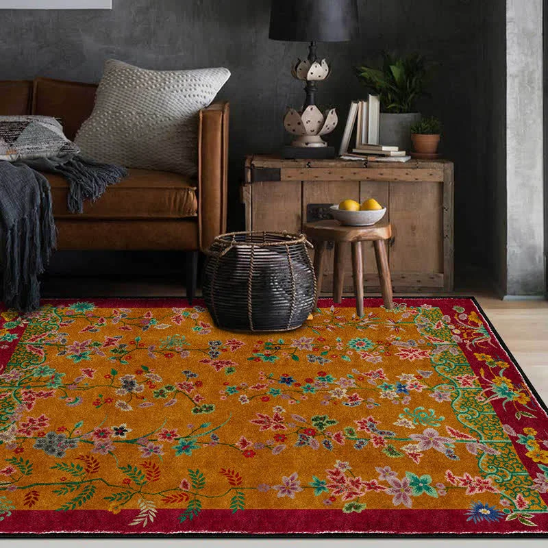 Sophisticated Ownkoti Retro Garden Foldable Anti-slip Area Rug Effective