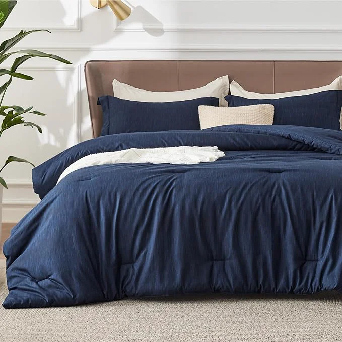 Fine Crafted Bedsure Twin Twin XL Comforter Set - Navy Soft Bedding for All Seasons Cationic Dyed Bed Set 2 Pieces 1 Twin Size Comforter 68 quot x88 quot and 1 Pillow Sham 20 quot x26 quot 2 quot Smart