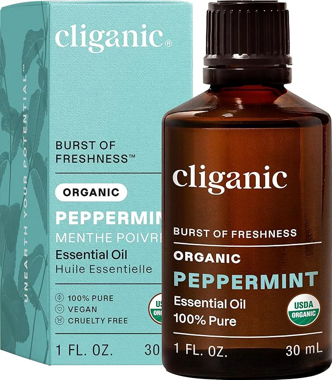 Practical Cliganic Organic Peppermint Essential Oil 1oz Relaxed