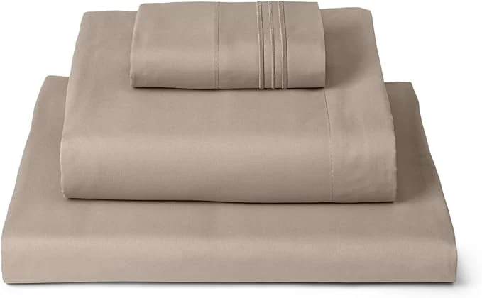 Advanced Mellanni Twin Sheets Set – 3 PC Iconic Collection Bedding – Hotel Luxury Extra Soft Cooling Bed Sheets – Wrinkle Fade Stain Resistant Twin Tan Excellent