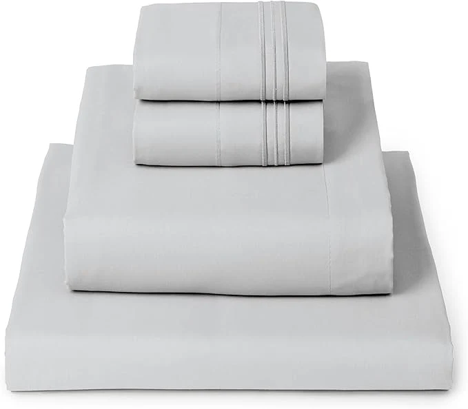 Fine Crafted Mellanni Full Sheets Set – 4 PC Iconic Collection Bedding – Hotel Luxury Extra Soft Cooling Bed Sheets – Wrinkle Fade Stain Resistant Full Light Gray Exclusive