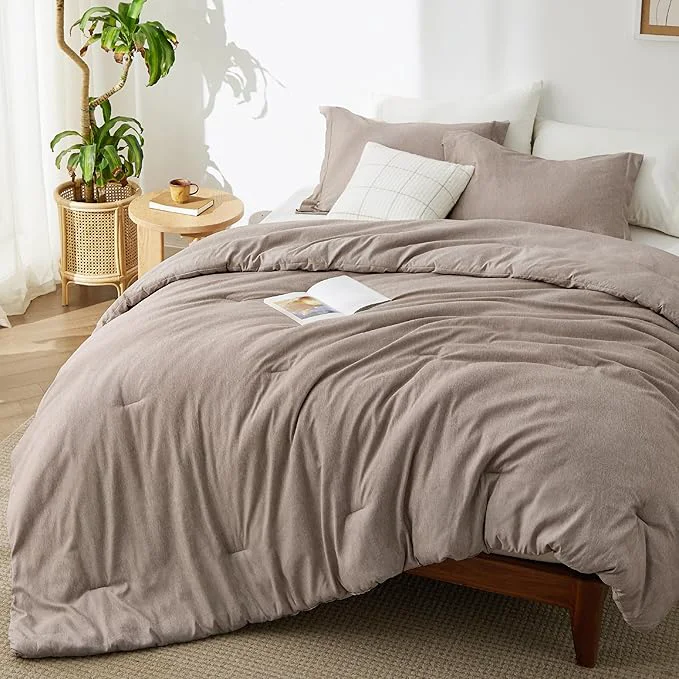 Reusable Bedsure King Size Comforter Set – Khaki King Comforter Set Soft Bedding for All Seasons Cationic Dyed Bedding Set 3 Pieces 1 Comforter 104 quot x90 quot and 2 Pillow Shams 20 quot x36 quot 2 quot Practical