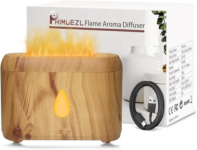 Classic Flame Diffuser for Essential Oils 200ml Ultrasonic Aroma Diffusers Soft