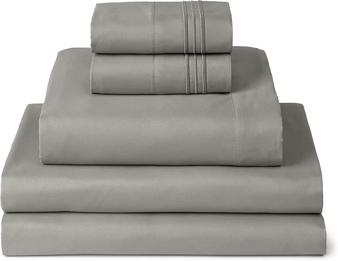 Breathable Mellanni Split King Sheets Set – 5 PC Iconic Collection Bedding – Hotel Luxury Extra Soft Cooling Bed Sheets – Wrinkle Fade Stain Resistant Split King Taupe Safe