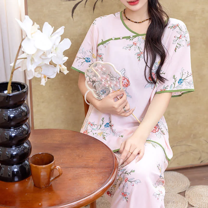 Exclusive Ownkoti Rural Peony Summer Loungewear Set Top-Quality