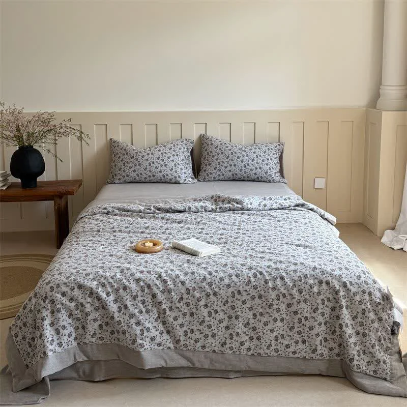 Innovative Ownkoti Rustic Floral Cotton Yarn-dyed Jacquard Summer Quilt Quality