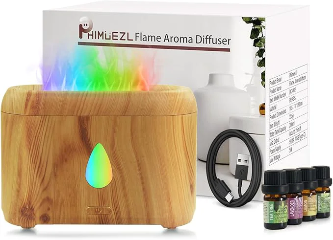 Eco-Friendly Flame Diffuser for Essential Oils 200ml Ultrasonic Aroma Diffusers Top-Quality