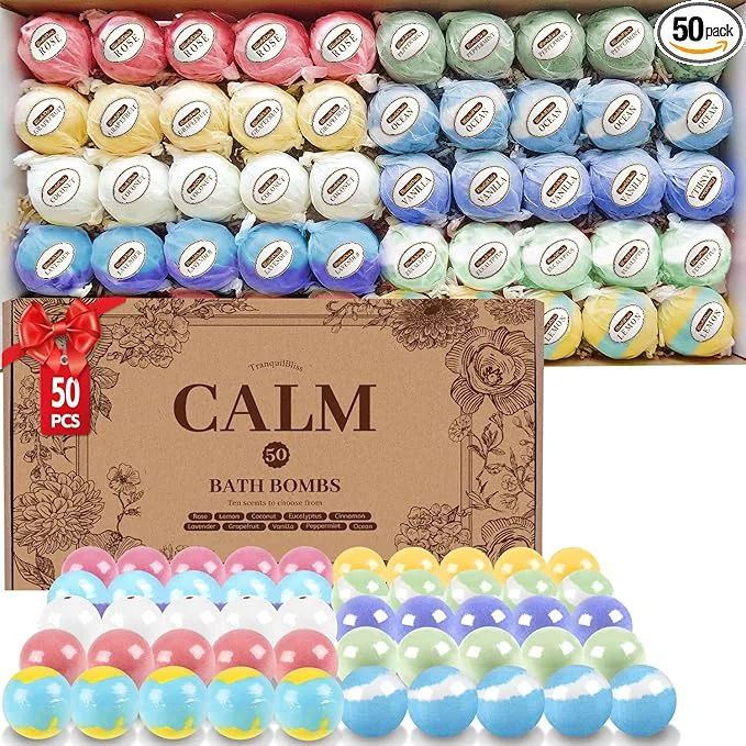 Easy-to-Use TranquilBliss Bath Bombs Set 50 PCS Breathable