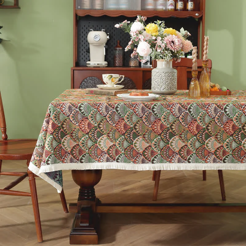 Reliable Ownkoti Washable Stain-Resistant Boho Tablecloth Refined