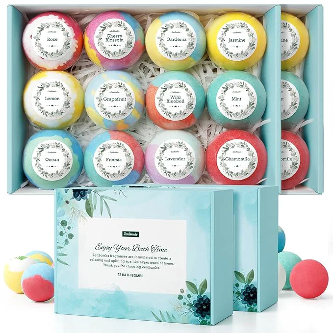 Unique ZenBombs Bath Bombs for Women Stocking Stuffers Bath Bomb Smooth