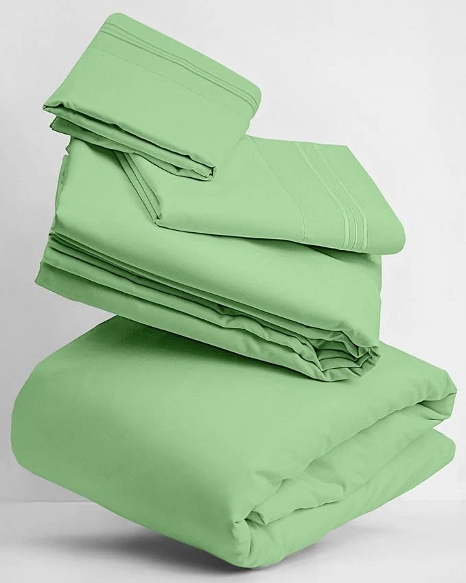 Certified Mellanni Twin Sheets Set – 3 PC Iconic Collection Bedding – Hotel Luxury Extra Soft Cooling Bed Sheets – Wrinkle Fade Stain Resistant Twin Pistachio Prestigious