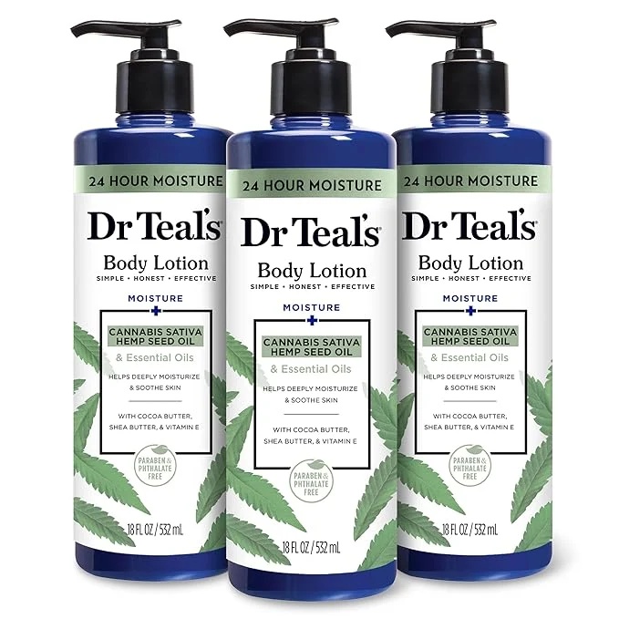 Detailed Dr Teal’s Body Lotion Cannabis Sativa Hemp Seed Oil Essential Oils 18 fl oz High-Quality