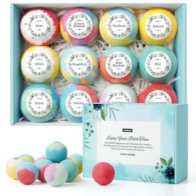 Minimalist ZenBombs Bath Bombs for Women Stocking Stuffers Mothers Day Presents for Mom Traditional