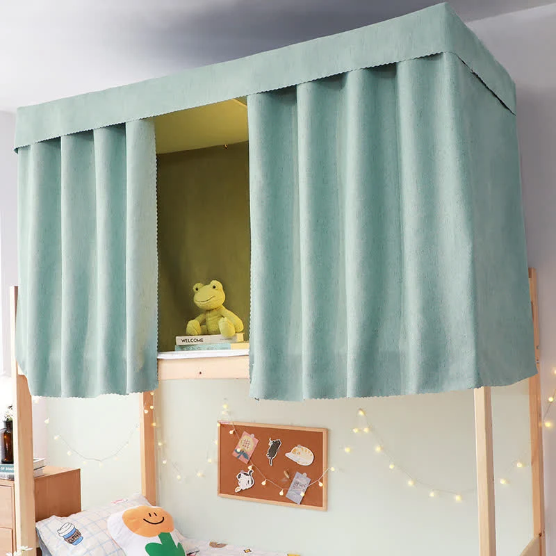 Efficient Ownkoti Cotton Linen Dorm Bed Blackout Curtain Recyclable