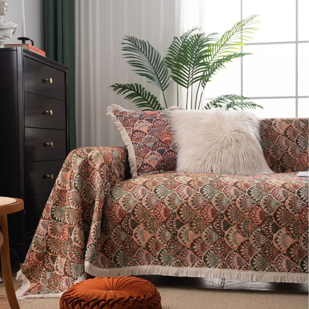 Versatile Ownkoti Art Deco-Inspired Tapestry Sofa Cover Fine Crafted
