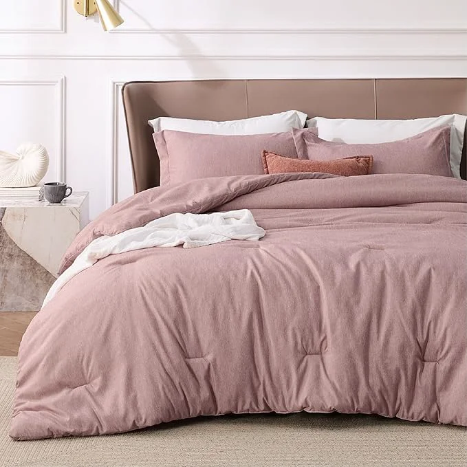 Carefully Designed Bedsure King Size Comforter Set – Dusty Rose King Comforter Set Soft Bedding for All Seasons Cationic Dyed Bedding Set 3 Pieces 1 Comforter 104 quot x90 quot and 2 Pillow Shams 20 quot x36 quot 2 quot Fast