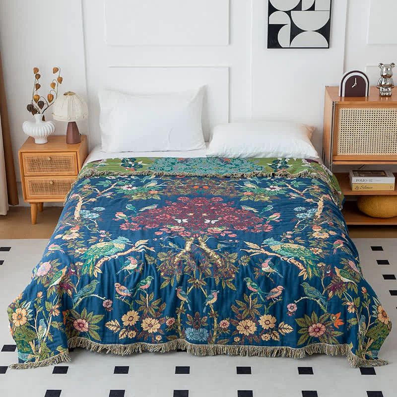 High-End Ownkoti Wild Rose Cotton Gauze Reversible Quilt Practical