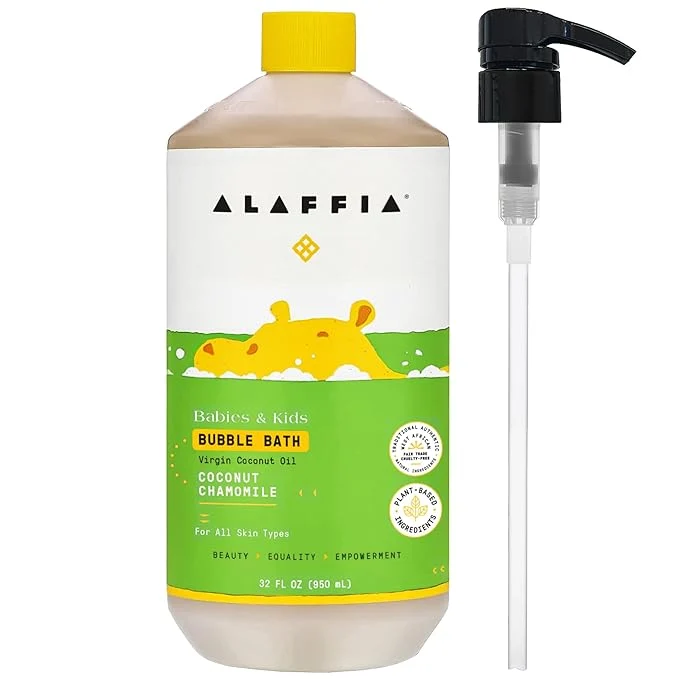 Exclusive Alaffia Babies Kids Bubble Bath Coconut Chamomile Pump Included – Gentle Expertly Made