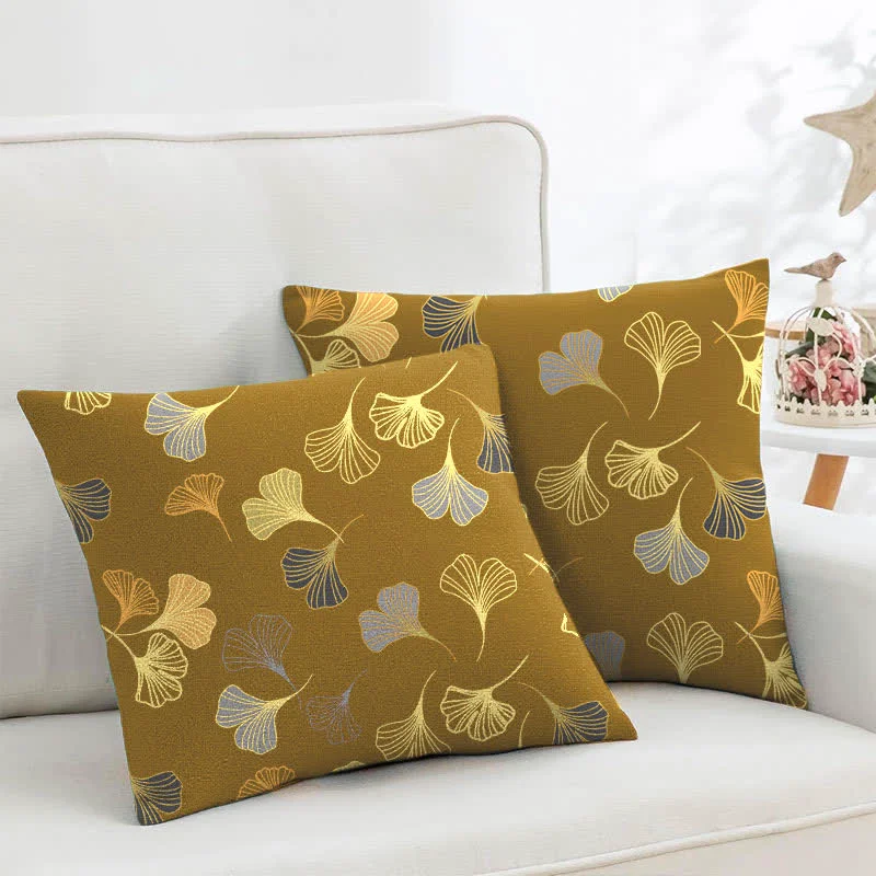 Superior Ownkoti Ginkgo Biloba Cotton Jacquard Square Pillowcases 2PCS Minimalist