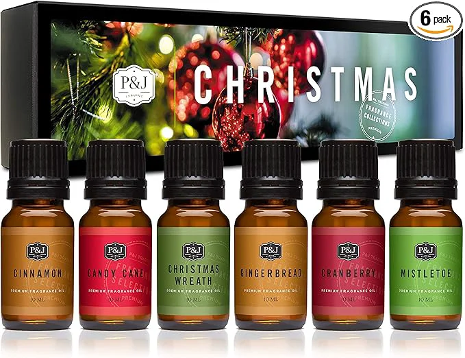 Unique P J Fragrance Oil Christmas Set Christmas Wreath Candy Cane Gingerbread Functional