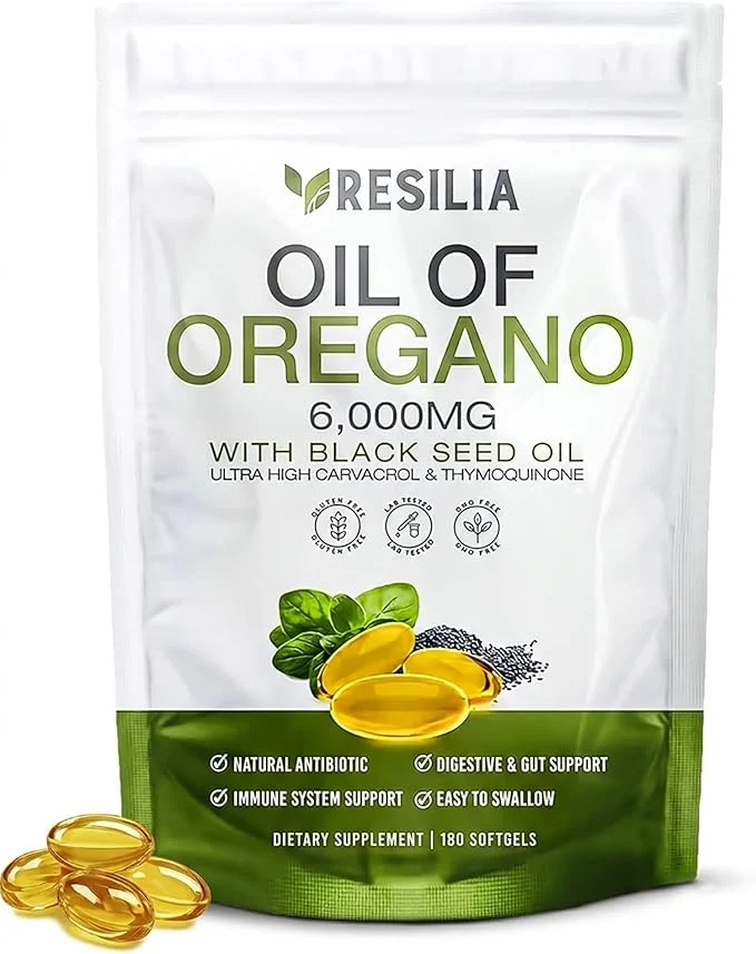 High-Quality Resilia Softgels with Black Seed Oil 6000mg – Organic Oregano Oil Capsules Consistent