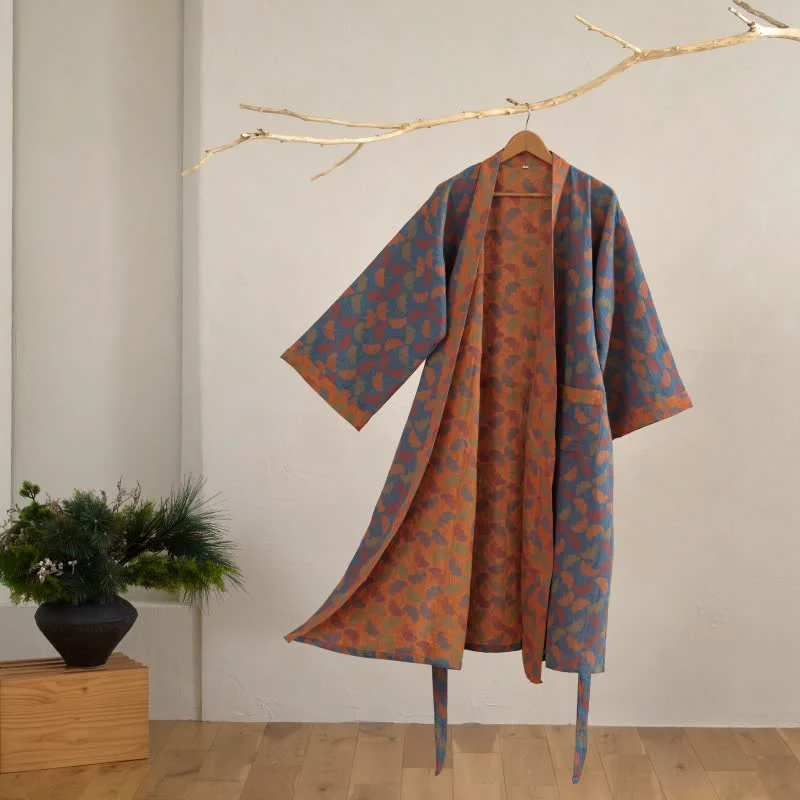Excellent Ownkoti Ginkgo Biloba Cotton Gauze Japanese Robe Soft