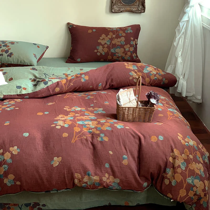 Safe Ownkoti Botanical Cotton Double Gauze Bedding Set 4PCS Quality