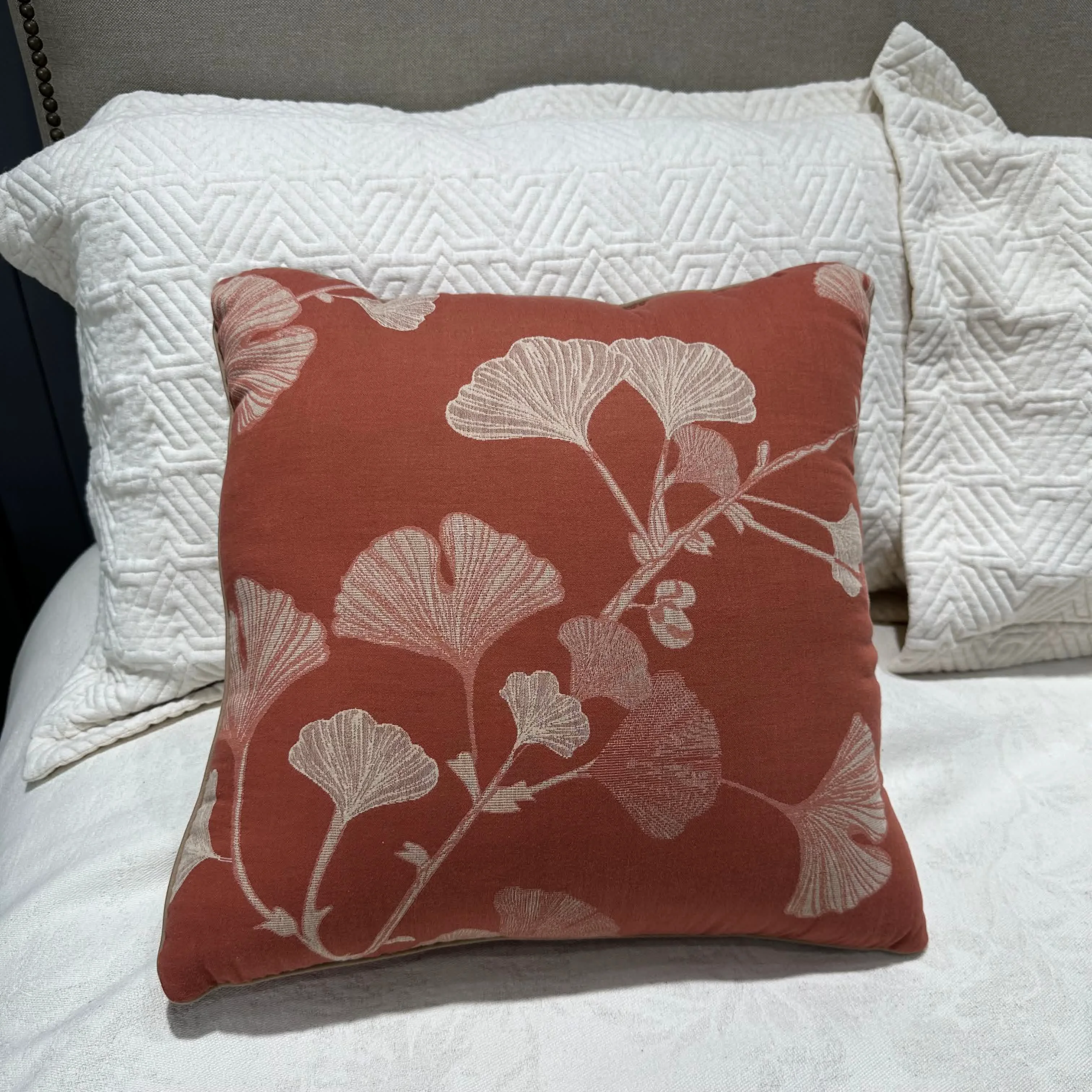 Relaxed Ownkoti Rustic Ginkgo Leaf Accent Pillow Lightweight