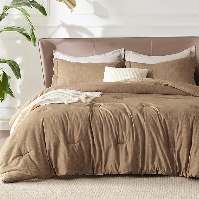 Quality Bedsure Full Comforter Set – Brown Soft Bedding for All Seasons Cationic Dyed Bed Set 3 Pieces 1 Full Size Comforter 82 quot x86 quot and 2 Pillow Shams 20 quot x26 quot 2 quot Convenient