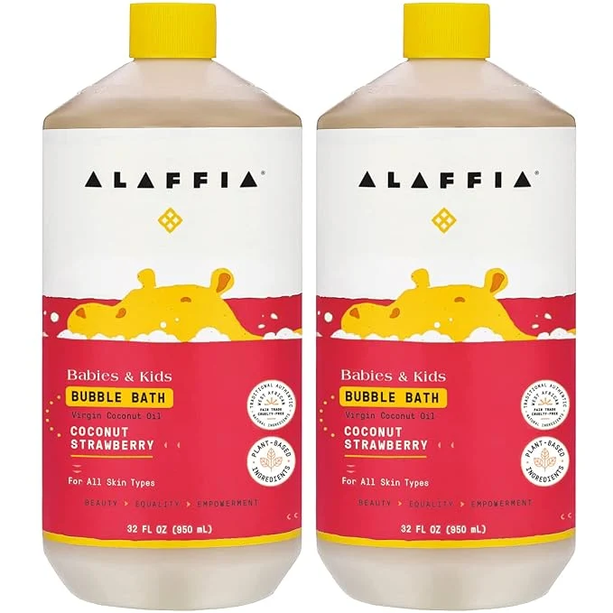 High-Quality Alaffia Bubble Bath for Babies Kids Coconut Strawberry 2-Pack – Long-Lasting Fine Crafted