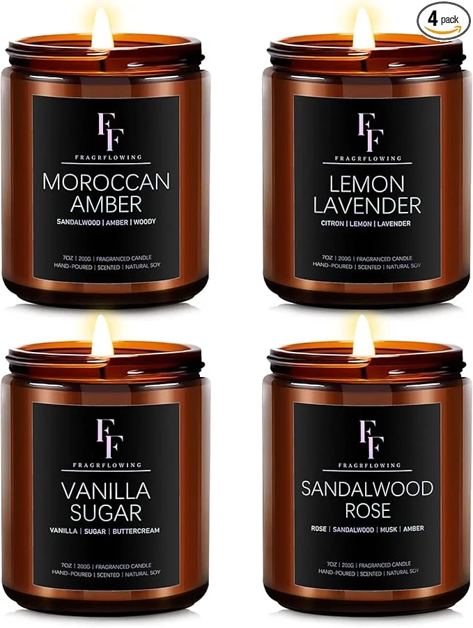 High-End Scented Candles for Home Scented Aromatherapy Candles 4 Pack 28 Oz Soy Wax Powerful