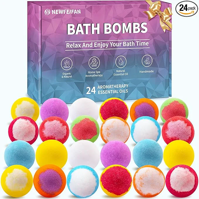 Reusable Bath Bombs for Women Men Basket Set for Mothers Day Gifts for Mom Spa Official
